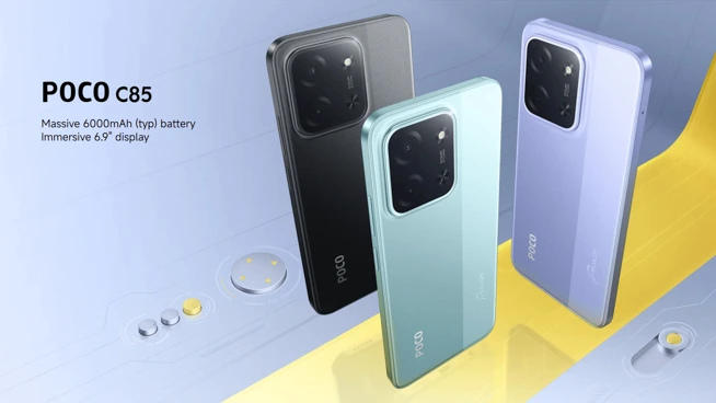 POCO C85 海外発表！6000mAh大容量バッテリー+逆充電対応のエントリー